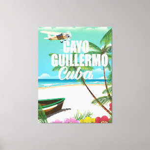 Lienzo cartel de vacaciones en la playa de Cayo Guillermo