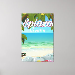 Lienzo Cartel de vacaciones en la playa Spiaza Croacia