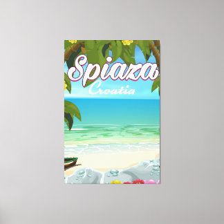Lienzo Cartel de vacaciones en la playa Spiaza Croacia
