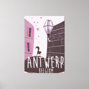 Lienzo Cartel de viaje a Amberes, Bélgica