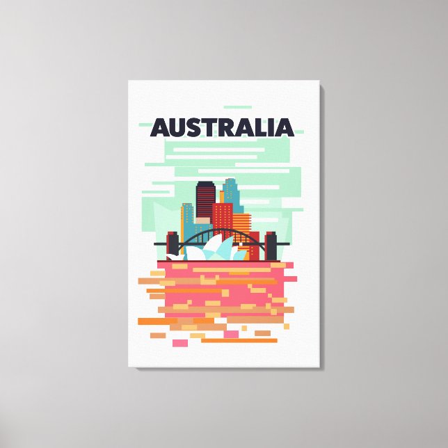 Lienzo Cartel de viaje a Australia (Anverso)