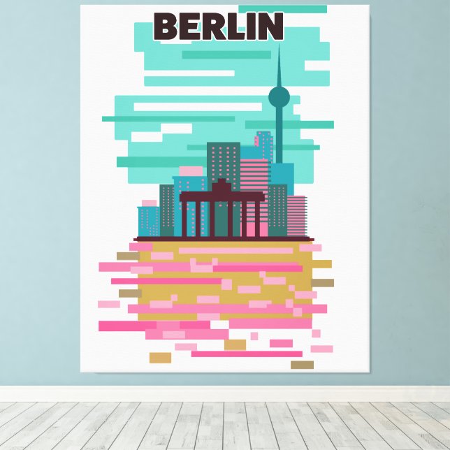 Lienzo Cartel de viaje a Berlín (Insitu (piso de madera))