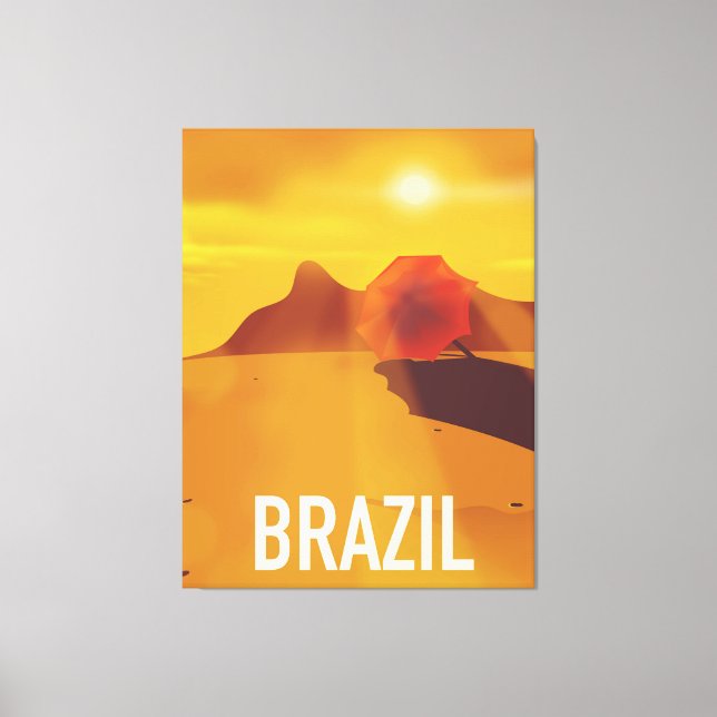 Lienzo Cartel de viaje a Brasil (Anverso)