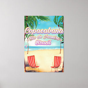 Lienzo Cartel de viaje a Copacabana, Río de Janeiro playa
