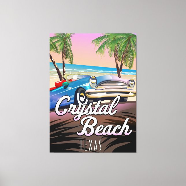 Lienzo Cartel de viaje a Crystal Beach Texas (Anverso)