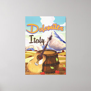 Lienzo Cartel de viaje a Dolomitas Italia