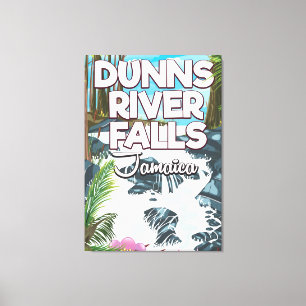 Lienzo Cartel de viaje a Dunn's River Falls Jamaica