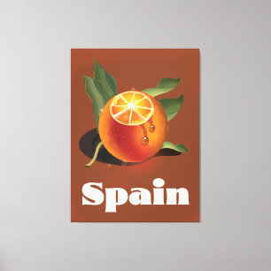 Lienzo Cartel de viaje a España naranja