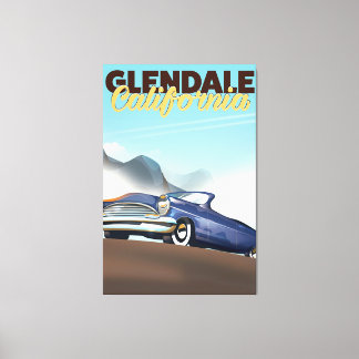 Lienzo Cartel de viaje a Glendale, California