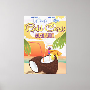 Lienzo Cartel de viaje a Gold Coast, Australia
