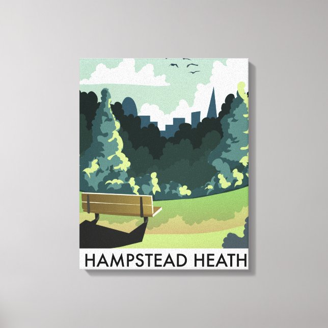 Lienzo Cartel de viaje a Hampstead Heath Londres. (Anverso)