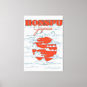 Lienzo cartel de viaje a Honshu Japón