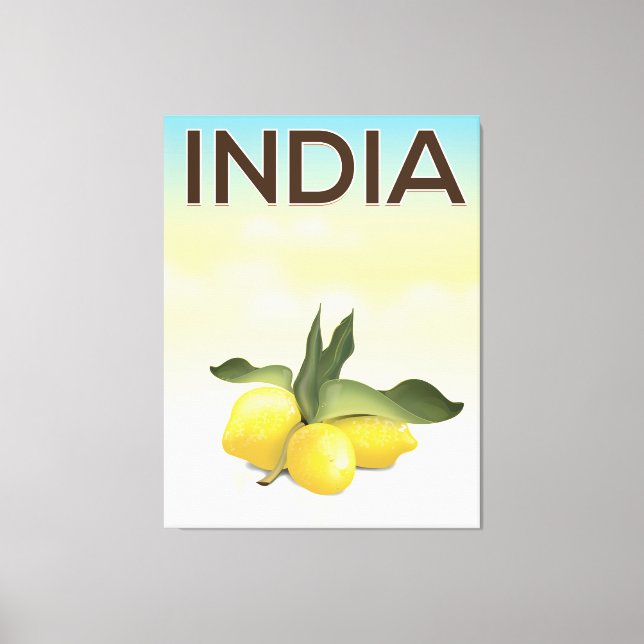 Lienzo Cartel de viaje a India Limón (Anverso)