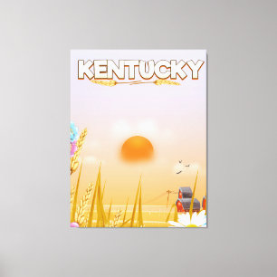 Lienzo Cartel de viaje a Kentucky Cute Farm