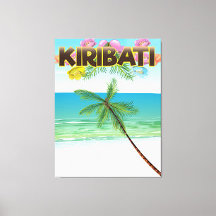 Lienzo cartel de viaje a la isla de Kiribati