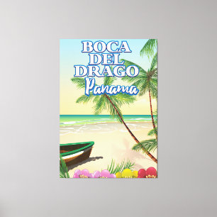 Lienzo Cartel de viaje a la playa Boca del Drago Panamá