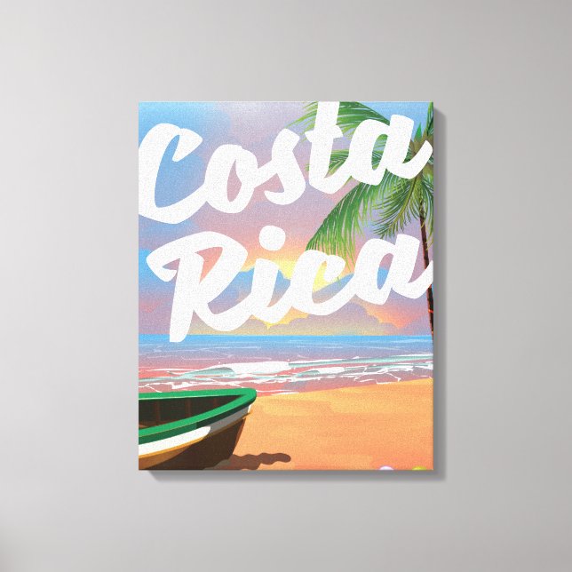 Lienzo Cartel de viaje a la playa de Costa Rica (Anverso)