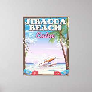 Lienzo Cartel de viaje a la playa de Jibacoa Cuba