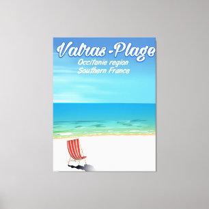 Lienzo Cartel de viaje a la playa de Valras-Plage Francia
