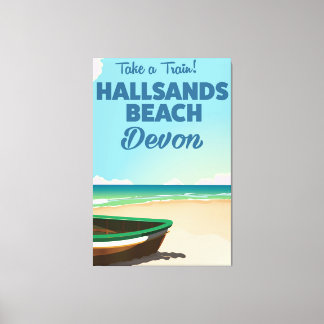 Lienzo Cartel de viaje a la playa Hallsands Beach Devon