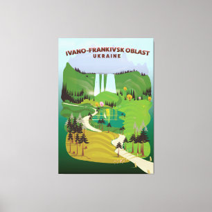 Lienzo Cartel de viaje a la región de Ivano-Frankivsk Ucr