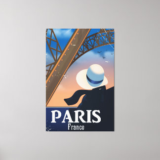 Lienzo cartel de viaje a la torre Eiffel de París Francia