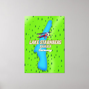 Lienzo Cartel de viaje a Lago Starnberg Baviera Alemania