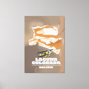 Lienzo Cartel de viaje a Laguna Colorada Bolivia lago de 