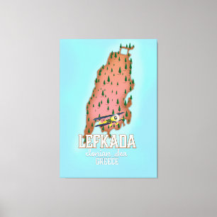 Lienzo Cartel de viaje a Lefkada Grecia.