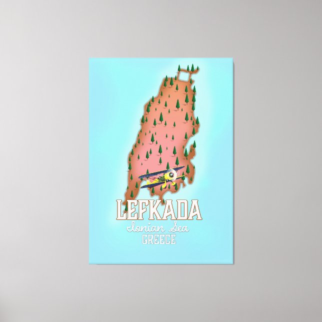 Lienzo Cartel de viaje a Lefkada Grecia. (Anverso)