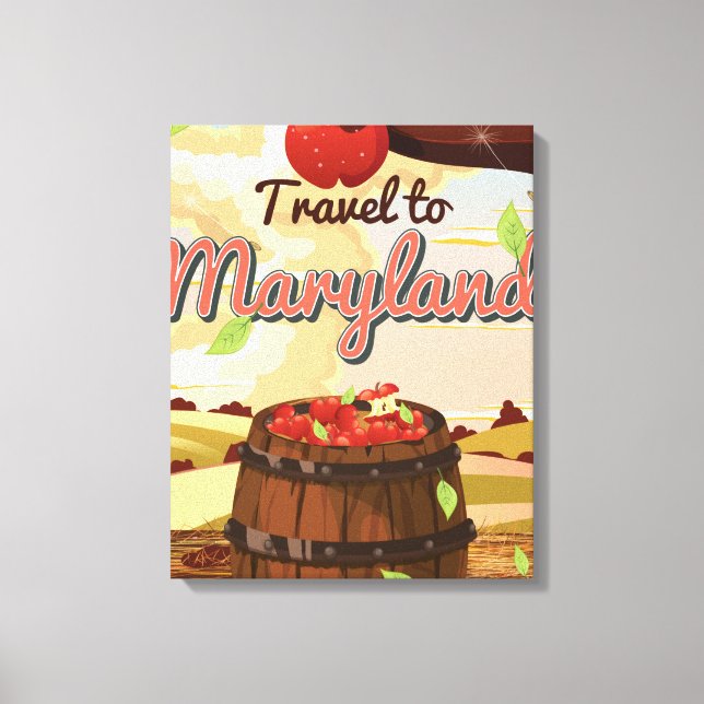 Lienzo Cartel de viaje a Maryland (Anverso)