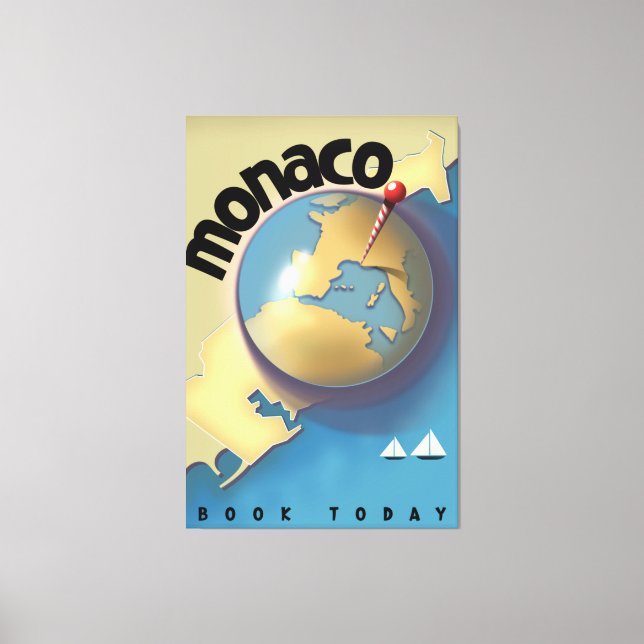 Lienzo Cartel de viaje a Mónaco  (Anverso)