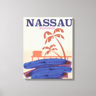 Lienzo Cartel de viaje a Nassau Bahamas playa