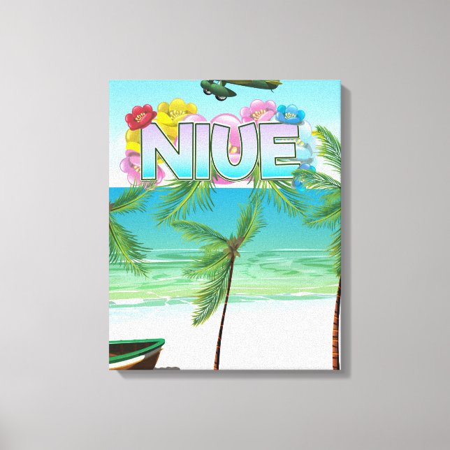 Lienzo Cartel de viaje a Niue Pacífico Sur (Anverso)