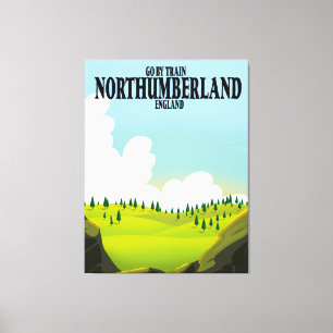 Lienzo Cartel de viaje a Northumberland Inglaterra
