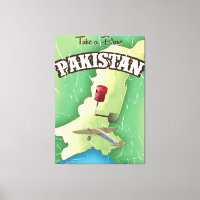 Cartel de viaje a Pakistán en avión