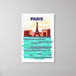 Lienzo Cartel de viaje a París