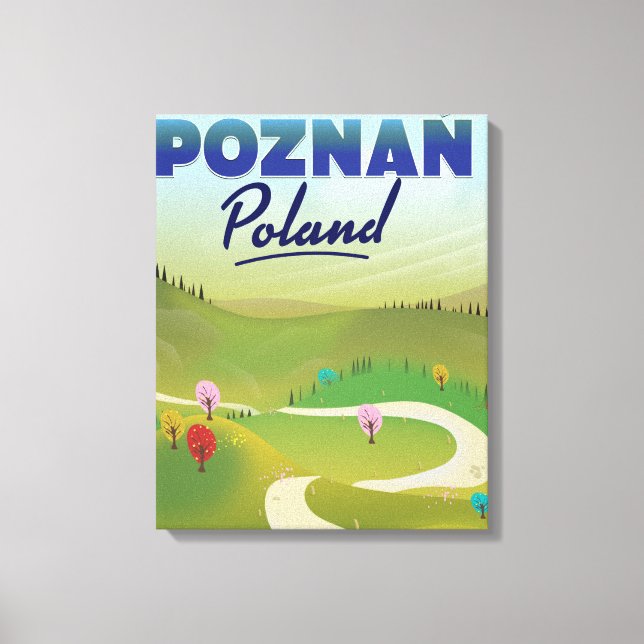 Lienzo Cartel de viaje a Poznań Polonia. (Anverso)