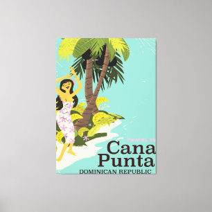 Lienzo Cartel de viaje a Punta Cana República Dominicana