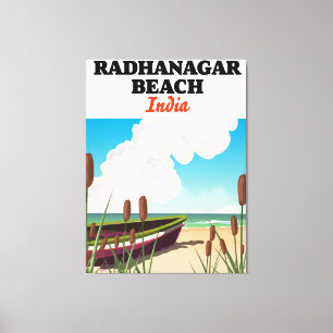 Lienzo Cartel de viaje a Radhanagar Beach India