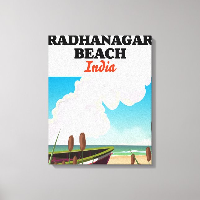 Lienzo Cartel de viaje a Radhanagar Beach India (Anverso)