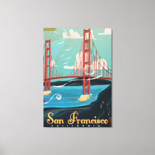 Lienzo Cartel de viaje a San Francisco California EE. UU.