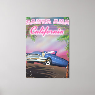 Lienzo cartel de viaje a Santa Ana California