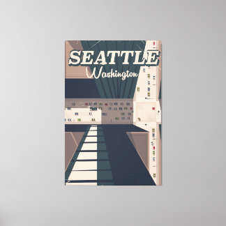 Lienzo Cartel de viaje a Seattle, estado de Washington