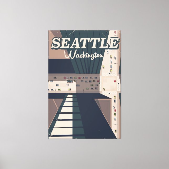 Lienzo Cartel de viaje a Seattle, estado de Washington (Anverso)