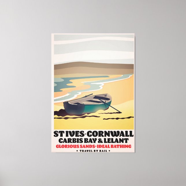 Lienzo Cartel de viaje a St Ives Cornwall (Anverso)