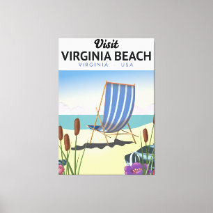 Lienzo Cartel de viaje a Virginia Beach Virginia EE. UU.