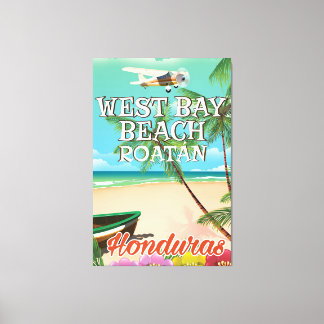 Lienzo Cartel de viaje a West Bay Beach, Roatán Honduras