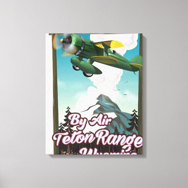 Lienzo Cartel de viaje aéreo Teton Range Wyoming (Anverso)