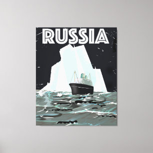 Lienzo Cartel de viaje al Ártico de Rusia Soviética